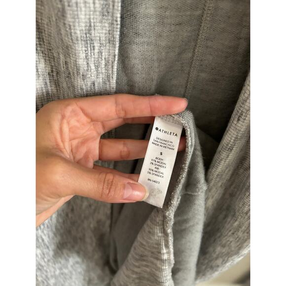 Athleta Sweater Women's Small Gray Pranayama Wrap Cover Up Open Cardigan - Picture 7 of 9